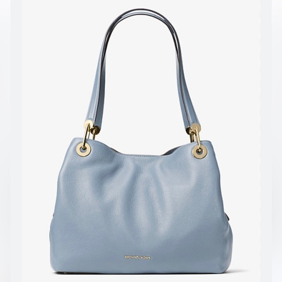 Micheal Kors Raven Large Pebbled Leather Shoulder Bag